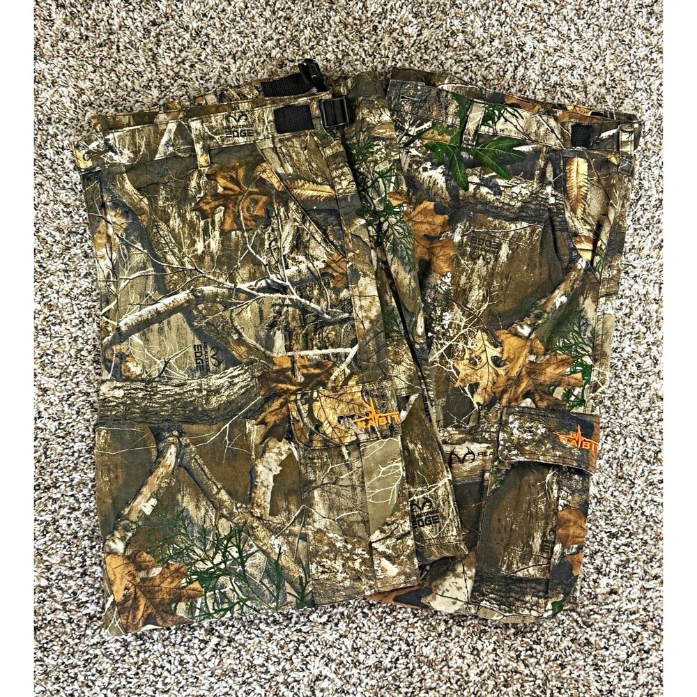 *2 PackHABIT Men’s 2XL Camo Cotton Cargo Pocket Hunting Deer Realtree Edge Pants